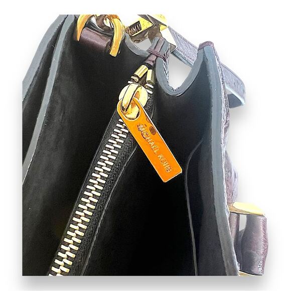 MICHAEL KORS Brown Ostrich Leather Crossbody or Satchel Includes Dust Bag NWOT - Picture 13 of 16